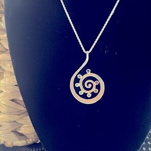 Kundalini Spiral Sterling Silver-925 Pendant **Reiki healing inspired-No chain